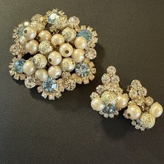 Juliana Delizza & Elster Cinderella Blue Crystal Rhinestones Bauble Beads Set