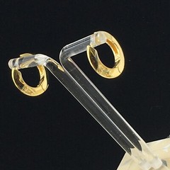 Hoop Earrings Gold Tone Huggie Pierced .75″