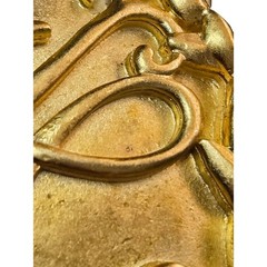 Vintage Karl Lagerfeld Signed Matte Goldtone Ornate Brooch 1980’s Couture