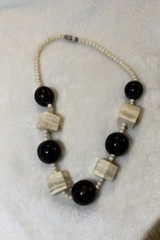 1Antique Cow Horn And Cow Bone Necklace 18.7 inch