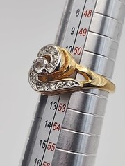18KT HGE Yellow Gold Plated Swirl CZ Accent Cocktail Engagement Vintage Ring…