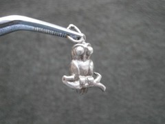 Owl on Branch Vintage Solid Sterling Silver Bracelet Charm Pendant 2.6g