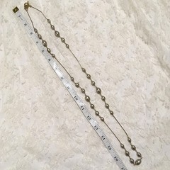 Vintage Monet Long Faux Pearl Station Bead Necklace Toggle Clasp Signed Layering