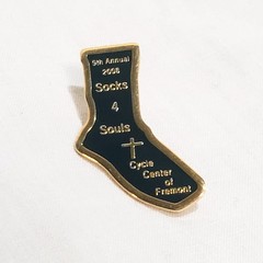 9th Annual Socks 4 Souls Cycle Center of Fremont 2008 Lapel Pin Enamel 1″ Black