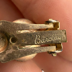 Vintage Barclay Clip On Earrings Gold Tone Signed