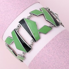 Vintage 1930s Art Deco Machine Age ENAMEL Modernist Necklace