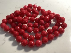VINTAGE AUTHENTIC HAND KNOTTED BRILLENT CORAL BEAD NECKALCE MUST SEE NO RES
