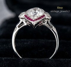 14K White Gold Over 2.90CT Round Lab Created Diamond Vintage Halo Art Deco Ring