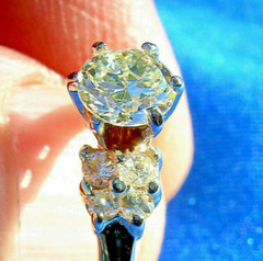 Original EARTH MINED DIAMOND Deco Engagement Ring 14K GOLD Vintage Solitaire S 6