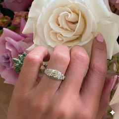 Vintage 18k White Gold Engagement Ring 1.03ct. Natural Old Euro Cut Diamond