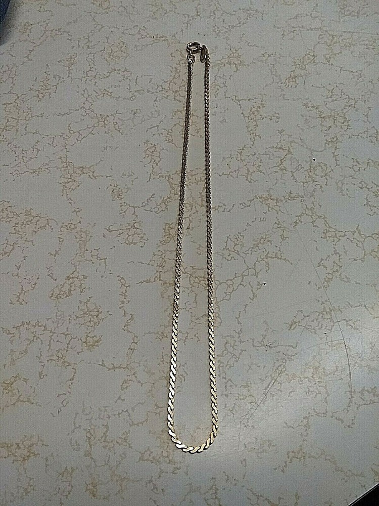 Vintage Jewelry Necklace Serpentine Chain Goldtone 14″ KOREA #24