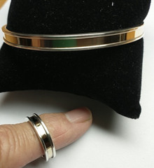 Leonore Doskow 925 Sterling and 14kt Gold 8″ Bracelet and Ring Set Size 8