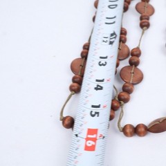 VTG Boho Ethnic Tribal Long Wood Beaded Necklaces (6) Earth Tones