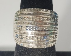 Vintage Sterling Silver 2 Ct Diamond Band Ring Lot Size ~6.5