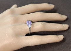 Vintage 14K White Gold Engagement ring 1.81ct.Natural Lavender Purple Sapphire