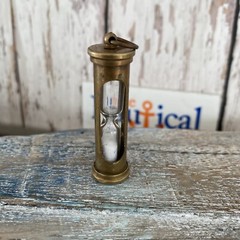 Antique Finish Brass Hourglass Sand Timer – Vintage Style – Nautical Pendant