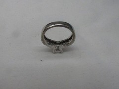Vintage Sterling Silver Square & Channel Set Ring Sz 5.5 Marked V 925 #453