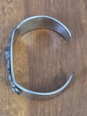 Vtg WWII Era Sterling Navy Pilot Trench Art Sweetheart Bracelet Stainless Sz 5.5
