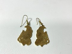 Vintage Cloisonné Enamel Butterfly Dangle Earrings
