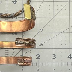 Bundle lot 4 vintage tri tone copper brass nickel cuff adjustable bracelets