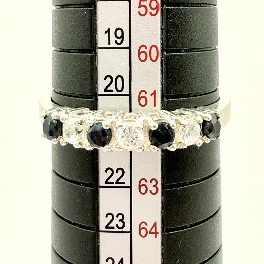 Vtg Avon 925 Silver Black Onyx Cubic Zirconia Sterling Silver Ring SZ 9.75 V
