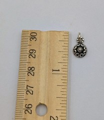 Vintage 925 Sterling Silver Bali Flower Dome Charm Small Half Bead 1.1g Filigree