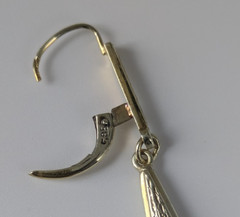 Rare Vintage 14K Gold 3.71g Teardrop Dangle/Drop Leverback Earrings With Texture