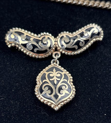Vintage Barclay Necklace, Brooch & Earrings Set RARE Art Deco Design