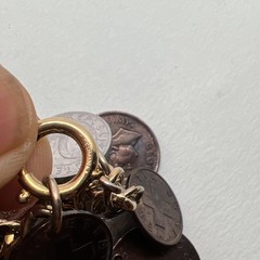 Vtg Sighed Germany 1950’s 15 Coin Bracelet Coins Charm Dangle Coins From 1920
