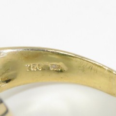 NYJEWEL 18k Yellow Gold Jade & Diamond Ring
