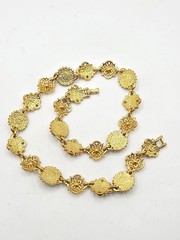 Past Times 90’s Blue And Goldtone Renaissance Revival 14 In Necklace