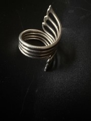 925 Silver Modernist Openwork Bypass Ring 8.8 Grams Size 8.5 Sculptural Vintage