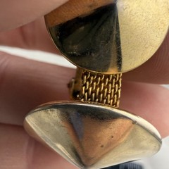 Vintage Hobe Clip On Earrings Gold Tone Ka Fu Statement 80s