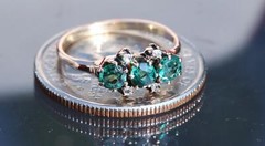 14k yellow gold ring 0.40ct Lab-created emerald diamond sz 5 vintage 1.5g N3096A