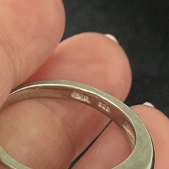 Vintage 925 Sterling Silver Natural Blue Topaz Bezel Modernist Band Ring Sz 9.75