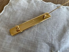 Hermes enamel brooch Pin badge Gold × Blue CHATEAUX D’ARRIERE Women accessories