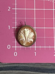 Vintage Antique Carved Shell Cameo Brooch Pendant Floral Tulips 800 Silver