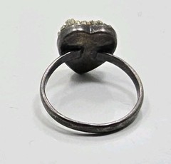 Vintage Victorian Sterling Silver 925 Foolsgold Ladies Heart Ring Size 5.25