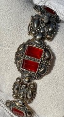 Antique 1906-1910 THEODOR FAHRNER Carnelian & 935 Sterling Silver Bracelet