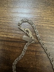 Vintage 14KGP Bracelet Scroll Snail Chain Link White Gold Plated Unisex Classic
