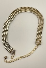 Vintage Gold Tone Solid 3 Row Cup Chain 11.25” to 14.75” Adjustable Necklace