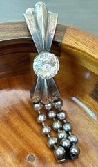 Ikuo Ichimori Paris Bracelet Antique Silver Tone Metal Lg Rhinestone 6″ VTG