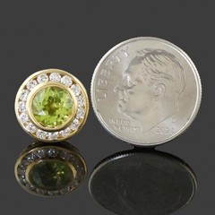 Shapur Mozaffarian Solid 18K Gold 1.50 Ct Peridot, .60 CTW Diamond Stud Earrings