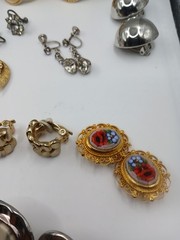 Lot 30 Vintage Now EARRINGS Clip and Screw On Rhinestone Enamel Costume Jewelry