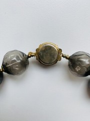 Vintage Hollow Globe Shaped Smokey Bead Necklace (2358)