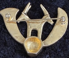 Imp Ibex Double Headed Goat Israel Goddes Hala Modernist Impala Gold Brooch