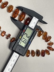 Vintage Baltic Amber Nugget Bead Necklace 26″ Honey Cognac Graduated 43g
