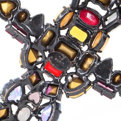 Hanna Bernhard, Haute Couture, Decorative Cross Necklace in Purple/Black