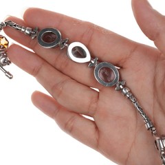 7.75″ Retro Sterling byzantine gemset bracelet