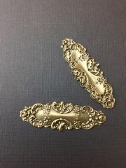 13273 Brass Oxidized Victorian Tag Ornament Jewelry Finding